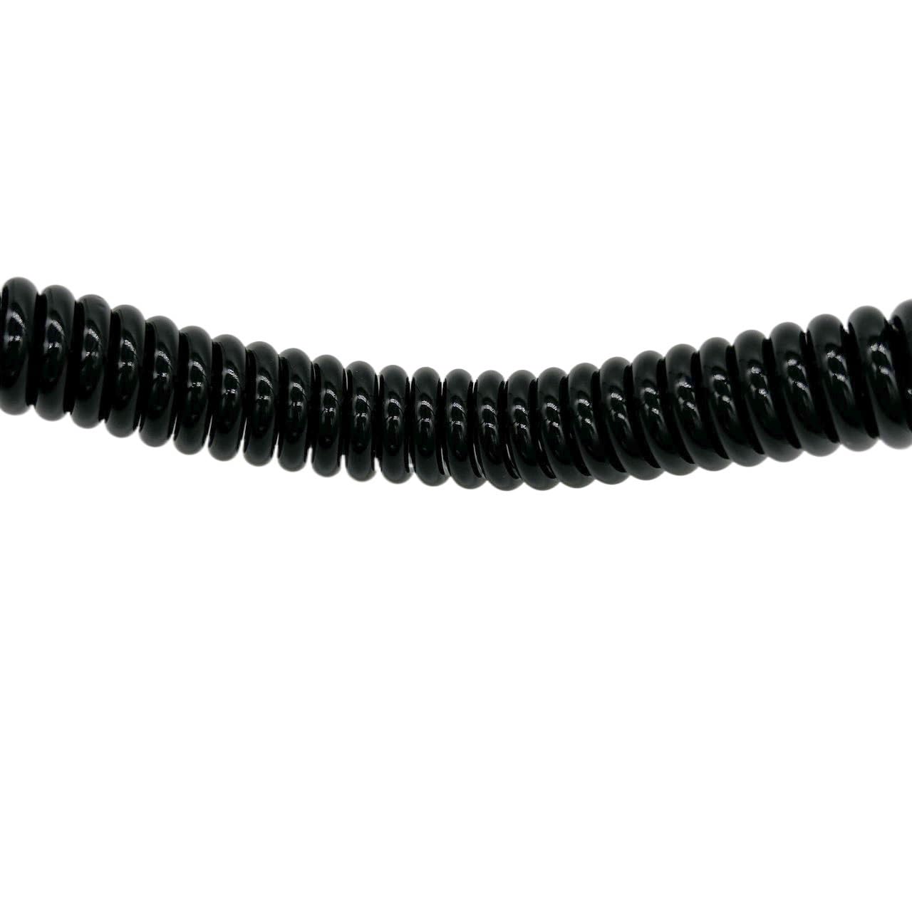 Retrattile Elastico Cavo elettrico a spirale a 3 conduttori, lunghezza 2,5 metri, allungabile fino a 1,25 metri, cavo nero Telescopico Bobina(14AWG)