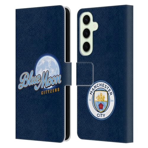 Head Case Designs sous Licence Officielle Manchester City Man City FC Blue Moon Cityzens Graphiques Étui Portefeuille en Cuir Compatible avec Samsung Galaxy S25+