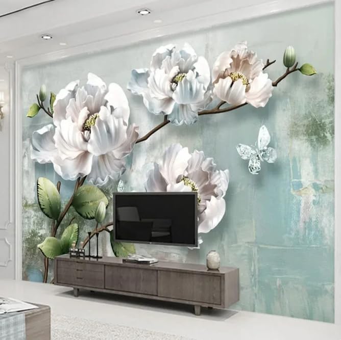 Photo murale papier peint salon et chambre à coucher motif fleur 3D