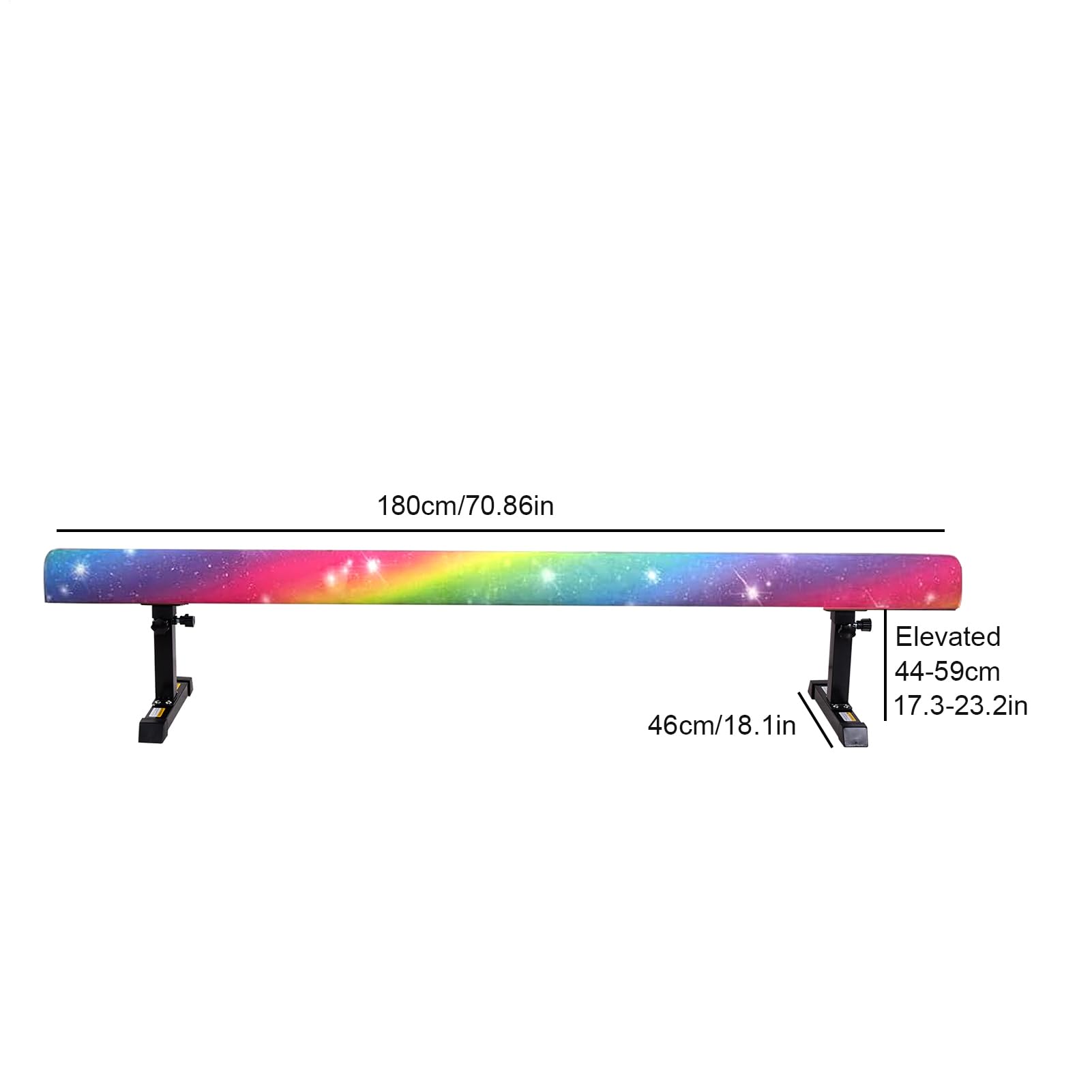 Ginnastica Beam, trave sospese per la casa, 180 cm, fascio di bilanciamento regolabile, 5 altezze regolabili e bassi livelli, stabile Floor Beam Gym Attrezzature per l'allenamento con gamba