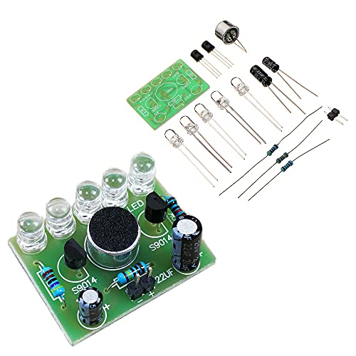 DollaTek 5 x Stimmgesteuerte Melodie Licht 5 mm Highlight DIY LED Blitz Elektronisches Trainingsset