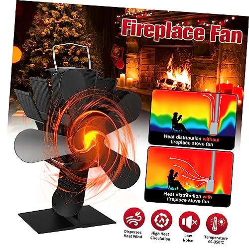 BEBEMOKO Ventilateur Cheminée Pales Alimenté par Chaleur Ventilateur Poêle Thermoelectrique pour Circulation Air Chaud Accessoire Poêle Gaz Pellet
