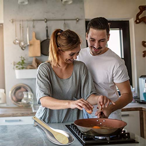 Image of VanlonPro Stainless Steel Spoon Rest, Spatula Ladle Holder, Stainless Steel Utensil Spoon Rest Holder, Brushed Finish, Dishwasher Safe 9.8 x 3.7 Inch (Silver 1PC)