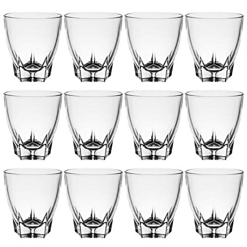 Cocktail Glass,QAPPDA Rocks Glasses 11 oz,Clear Drinking Glass,Whiskey Glasses,Old Fashioned Glass Bourbon Glasses Shot Glass Great for Restaurants,Bars,Parties,Water Cups Vodka Glass Cups 12 Packâ€¦