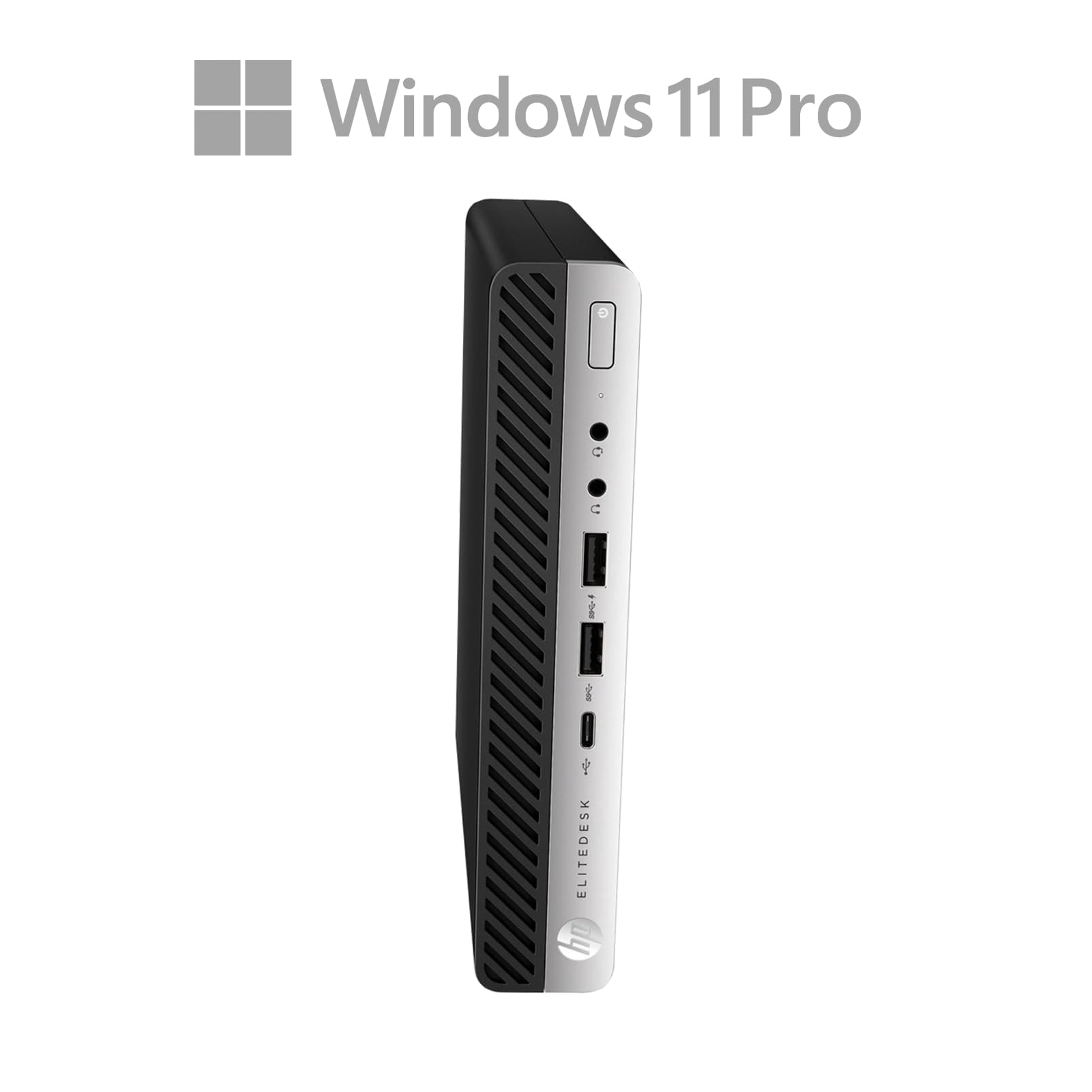 HP EliteDesk 800 G3 Mini‌ Desktop Tiny PC, Intel Core i5-7500T, 8 GB RAM, 256 GB SSD, WiFi & Bluetooth, Tastiera US QWERTY, Windows 11 Pro (Ricondizionato)