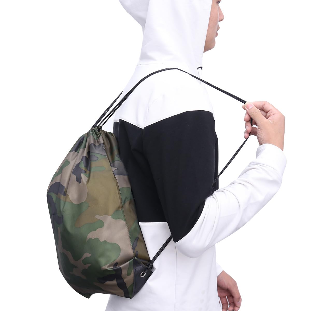 10 Stück Camouflage-Kordelzugbeutel – 32,5 X 42,5 Cm, Wasserdicht, Faltbar, Für Sport & Outdoor