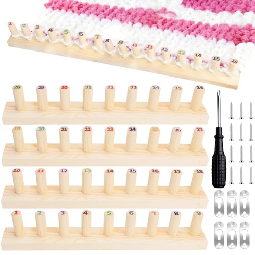 LynxLink 60 inch Chunky Blankets Loom Knitting Looms for Chunky Blanket with Numbered Pegs Adjustable Foldable Portable Extra Large Loom for Beginners DIY Enthusiasts for Chunky Knitting Lovers
