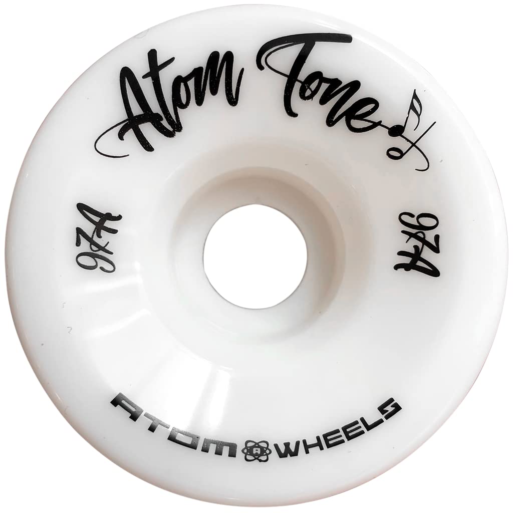 Atom Tone Quad Roller Skate Wheels, 57mm, White, 97A