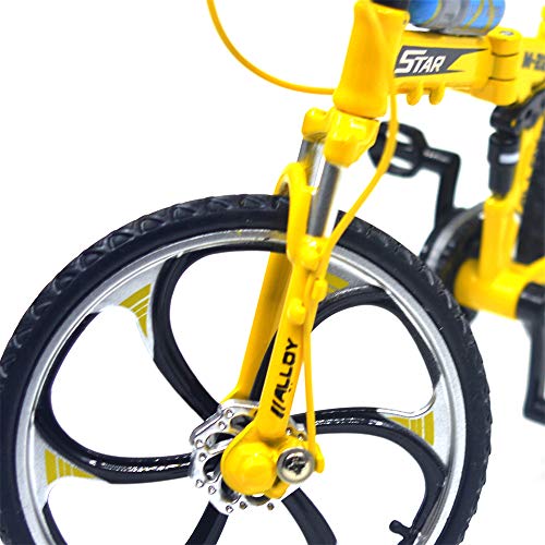 Ailejia Finger Racing Bicycle Mountain Bike Cake Topper Mini Dirt Bike Bicycle Model Cool Boy Toy (Yellow) #TOP3
