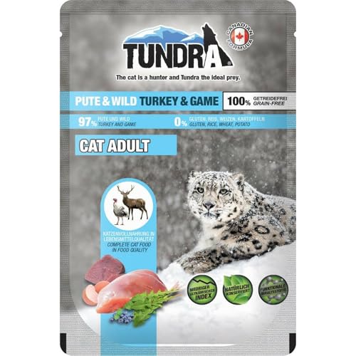Tundra Katzenfutter Pute & Wild, Nassfutter, Pouchbeutel 16 x 85 g