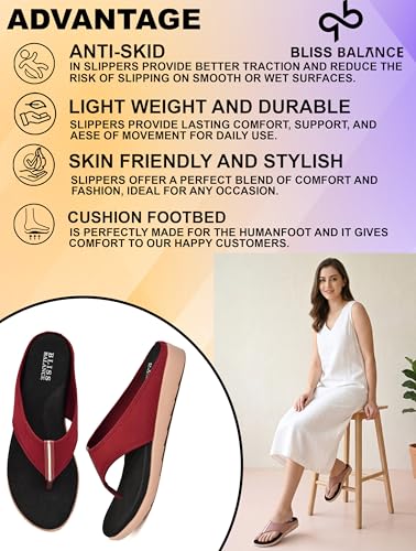Image of Extra Soft Diabetic & Orthopedic Highcushioned Doctor Slippers|Flip-Flops Lightweight & Breathable Chappals|Comfortable Memory Foam Casual & Stylish for Women'sBB944