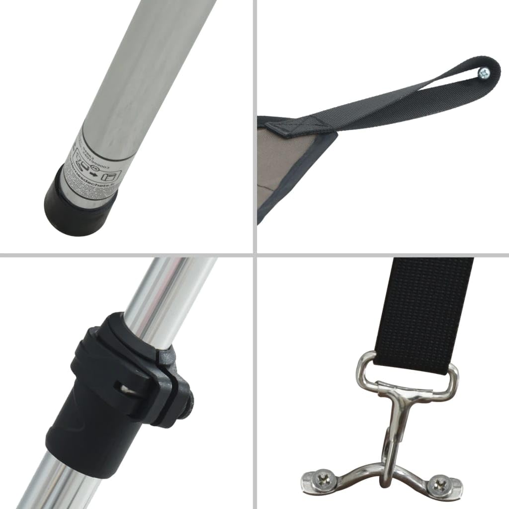 Prolunga per parasole T-Top, antracite, 174 x 205 x (115-194), 100% poliestere con rivestimento in PU, resistente ai raggi UV e impermeabile, telaio in alluminio, 2 aste di supporto con clip