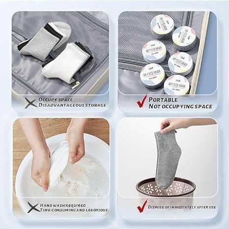NIYANETAIL Disposable Compression Travel Socks for Men & Women | One-Time Use Anti-Fatigue Socks | Improve Blood Circulation | Ideal for Flights, Long Travel, Pregnancy & Work 3