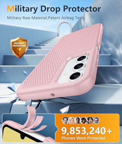 Image of FNTCASE for Galaxy A15-5G Phone Case - Samsung A15 5G Military Grade Drop Protection, 14ft Drop Tested, Screen Protector Included, Anti-Slip Matte Textured, TPU+PC Dual Layer Shockproof Cover (Pink)
