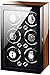 UPVPTK Automatische Uhr Wickler Box, 4 Rotationsmodus Klavierfarbe Äußere Einstellbare Uhr Kissen Einstellung Ruhmotor Uhrenbeweger (Color : Ebony, Size : 6+0)