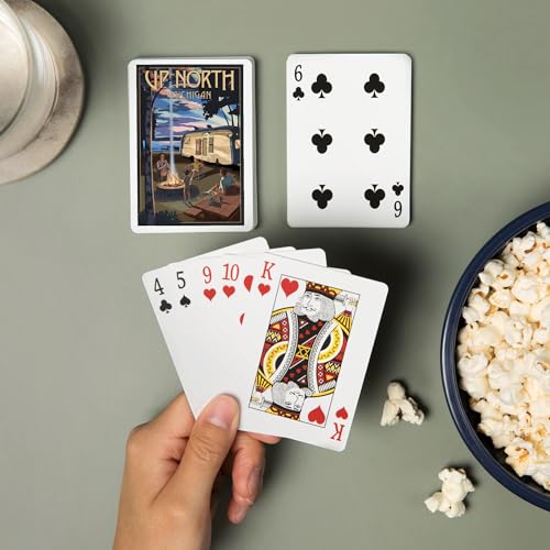 Baraja de cartas de póker Lantern Press con diseño retro miniatura 2