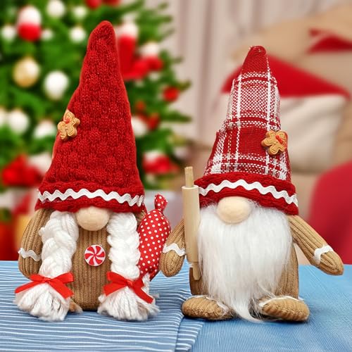 Starward 2 peças Gnomos de Natal decorativos, decoração de Natal para casa, decoração de mesa, decoração de Natal para interiores, escritório, mesa de jantar, lareira