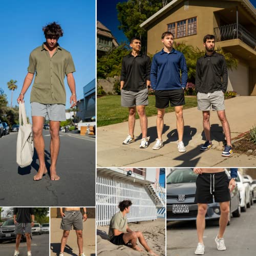 Deyeek Mens 5.5 Inch Lounge Pajama Shorts Quick Dry Cotton Sleep Shorts Elastic Waist Athletic Gym Workout Shorts Grey #TOP4