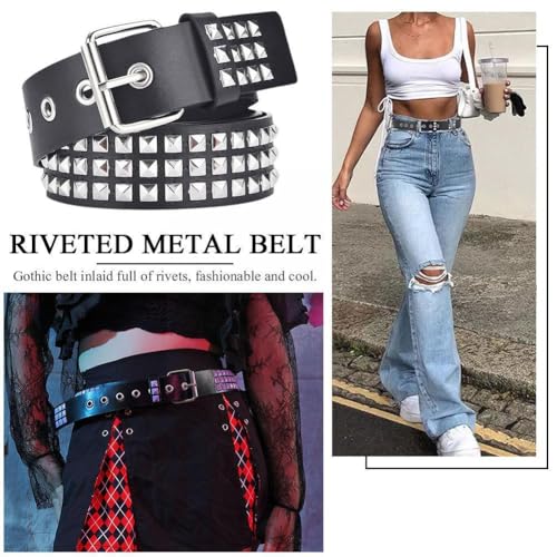 1 Piece Green Rivet Belt，Stud Belt for Daily Wear, Stylish Accessories, Durable, Perfect for Outfits3
