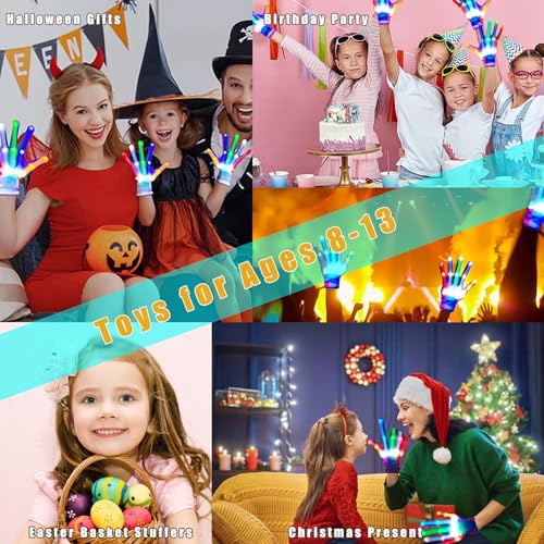 Image of Toys for Ages 8-13 LED Gloves Toys for Boys Age 8-10 Light Up Gloves Cool | Light Up for Kids Birthday Easter Gift Cool Fun Toys for 8-13 Year Old, Party Favors for Kids 8-12, Kid Toys Light Up Gifts