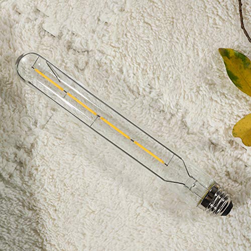Leools T10 Led Long Bulbs,4W Dimmable Tubular Bulb,40 Watt Equivalent,E26 Edison Style Vintage Led Filament Light Bulb,2700K Warm White,8.9In(225Mm),4-Pack. #TOP1