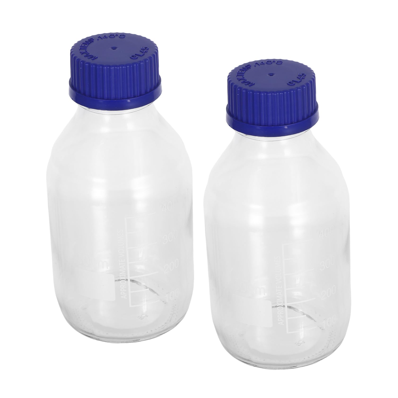 Botella de Reactivo de Vidrio 500ml, 2 Unidades, Tapa