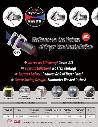 Gardus DVME Made Easy Increase Efficiency & Safety, Easily Connect Dryer Vent, Eliminate Bulky Flex Pipe, ICC-ES PMG Listed, White - Thumbnail 4