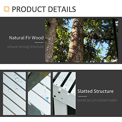 Outsunny 3-Piece Folding Adirondack Chair With Ottoman And Side Table, Outdoor Wooden Fire Pit Chairs W/High-Back, Wide Armrests For Patio, Backyard, Garden, Lawn Furniture, White #TOP4