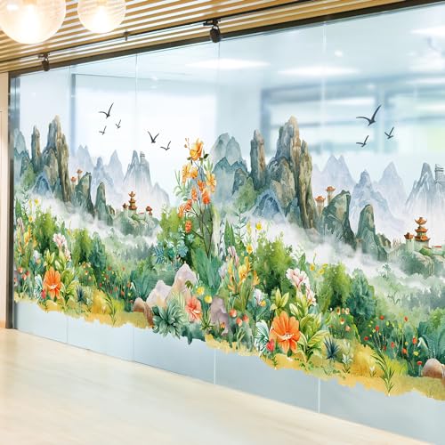 Vinilo decorativo de paisaje natural estilo chino 3D miniatura 7