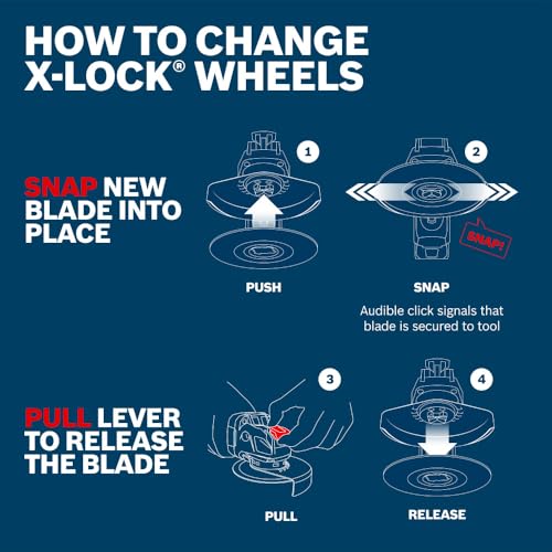 BOSCH GWX27LM450P3 4-1/2 In. X-LOCK® Metal Grinding Wheels - 3 Pack, 30 Grit, Type 27 - image 5