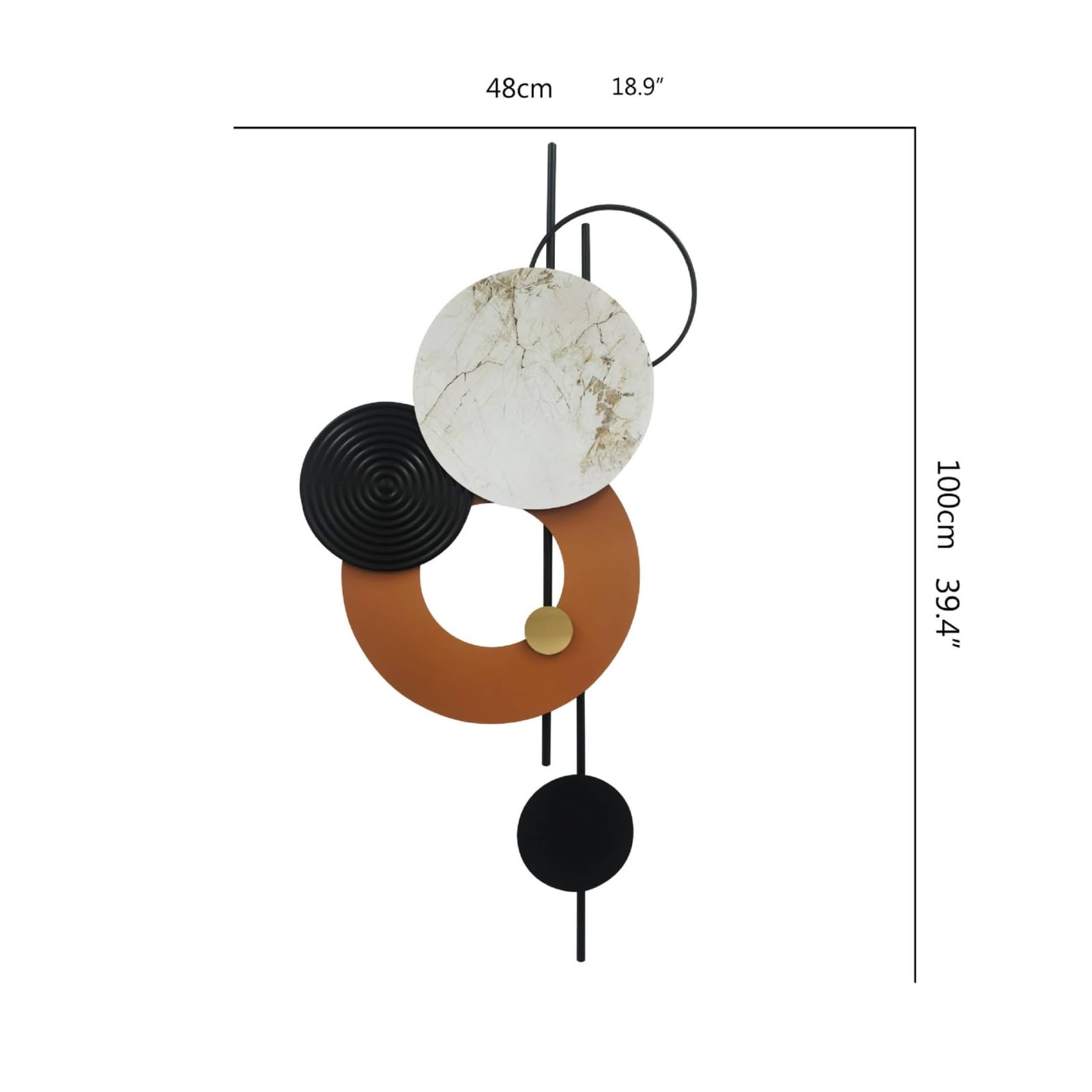 DimyFew Decorazione da Parete con Cerchi Concettuale Decorazione Geometrica con Cerchi Astratto Pannello Decorativo da Parete per Proprietari di Casa