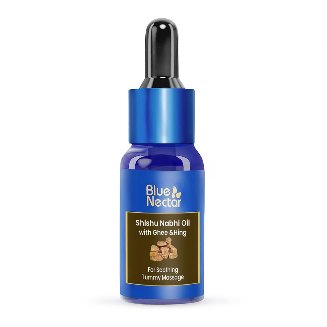 Blue Nectar Baby Nabhi Oil with Ghee & Hing for Tummy Comfort & Massage | 8 Ayurvedic Herbs | Nabhi Care Ayurvedic | Baby Massage Oil for New Born | Kids Navel Oil (10 ml)-image-26
