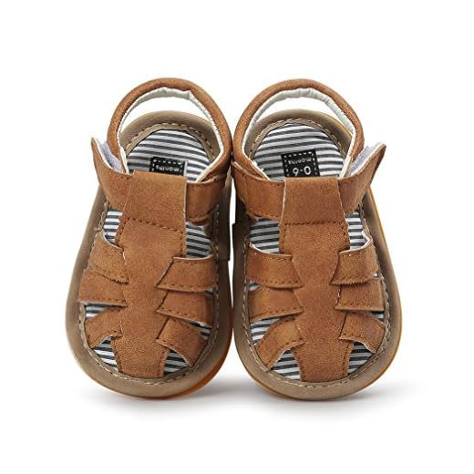 CoKate Baby Boys Girls Sandals Rubber Sole Outdoor First Walker Toddler Girls Boys Summer Shoes(5.5Toddler, D-Khaki)