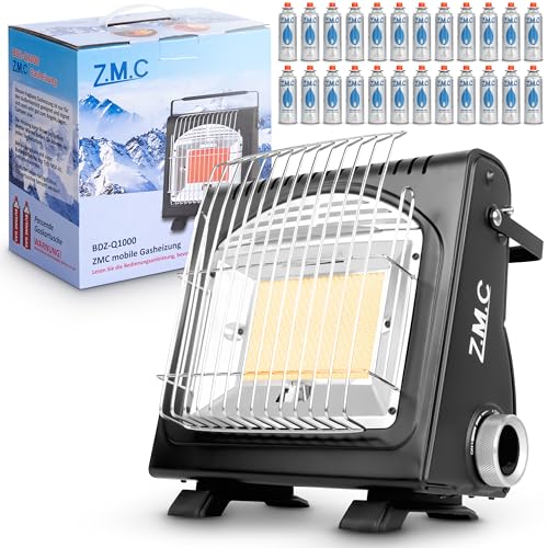 Z.M.C 2-in-1 Tragbare Gasheizung und Gaskocher + 24 Gaskartuschen 227g,...