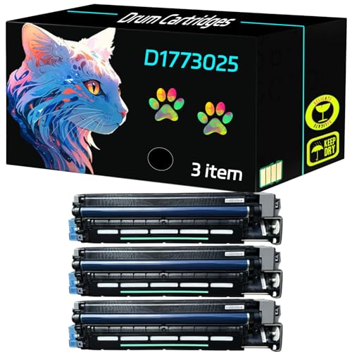 High Yield D1773025 Drum Cartridges Compatible for Lanier MP C2003 MP C2503 Printers, Print Clearly (3 Pack Black)