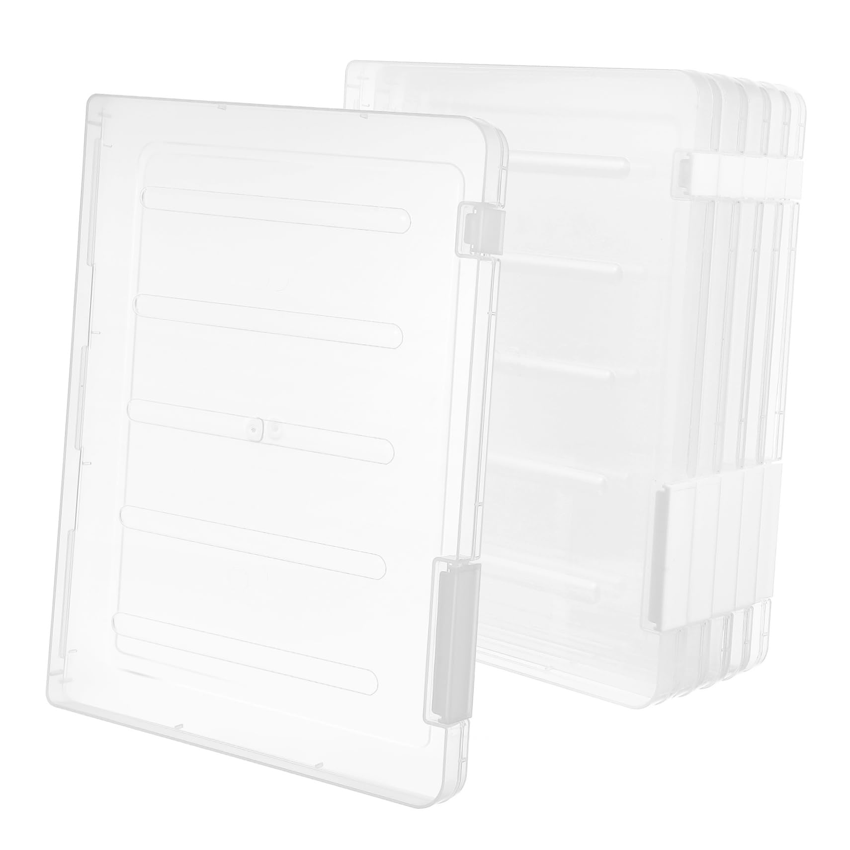 iplusmile 6pezzi Scatola Archivio Documenti Trasparente con Coperchio Organizer per Carta da Scrapbooking e Libri da Colorare di Portaoggetti in Plastica per Documenti e Vari Usi