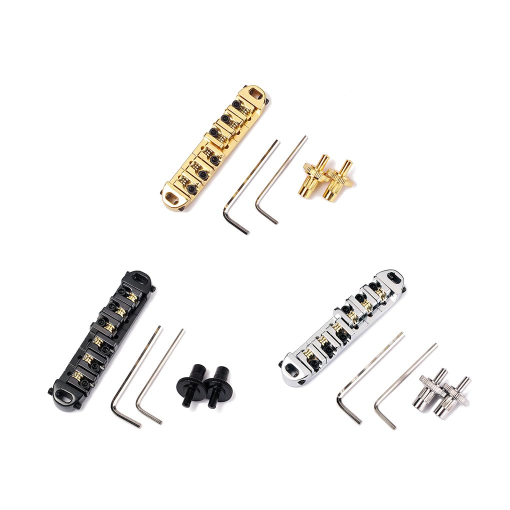 Set di 5 rulli per chitarra elettrica ponte regolabile strumento musicale sella manutenzione pezzi di ricambio kit professionisti principianti nero