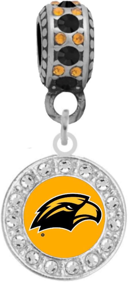 Final Touch GiftsUniversity of Southern Miss Large Crystal Charm Fits Most Bracelet Lines Including Pandora, Cham ilia, Troll, Biagi, Zable, Kera, Personality, and More …