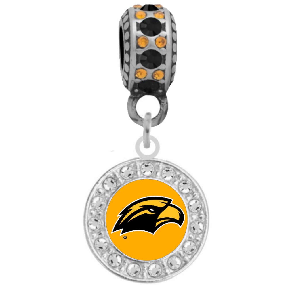 Final Touch GiftsUniversity of Southern Miss Large Crystal Charm Fits Most Bracelet Lines Including Pandora, Cham ilia, Troll, Biagi, Zable, Kera, Personality, and More …