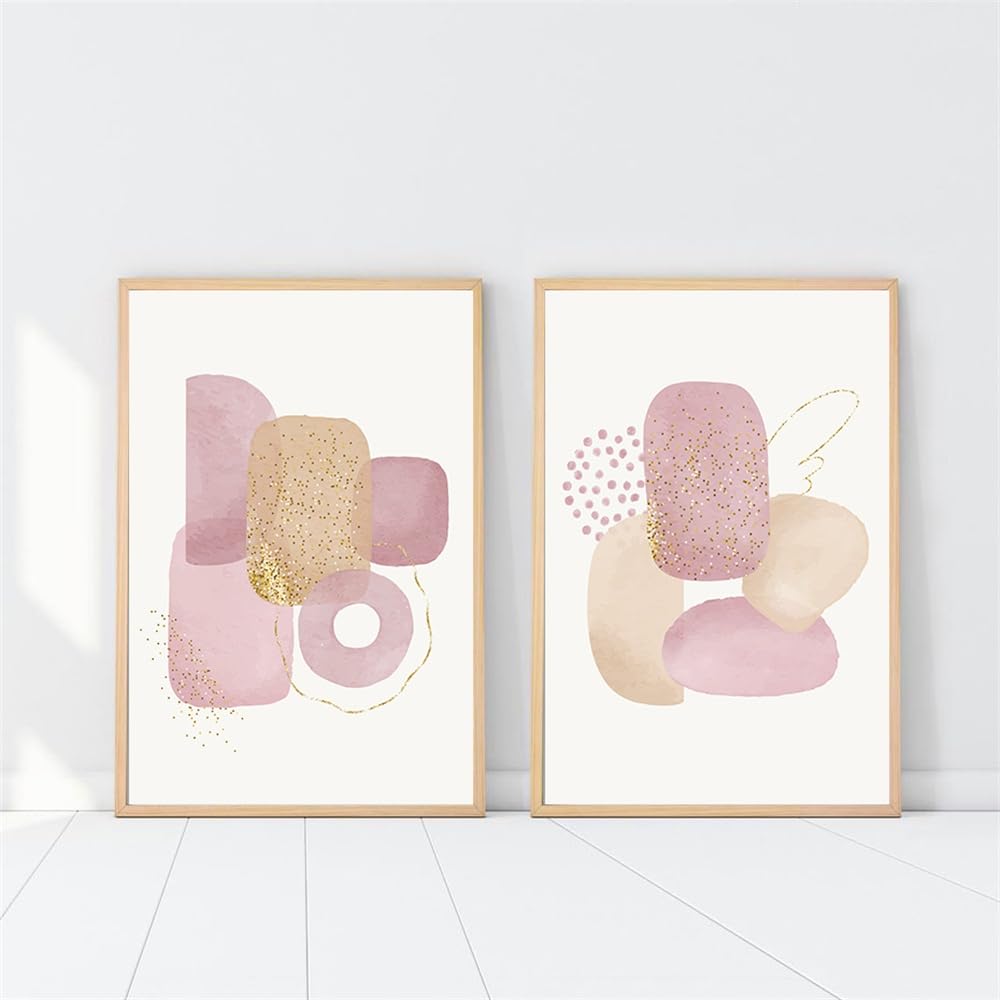 WUHBCZ Canvas Paints,Abstract Artwork Watercolor Shapes Circles Wall Art Canvas Painting Posters And Prints Wall Pictures for Living Bedroom Office Room Decoration-50 * 70cm*2PCS (No Frame)