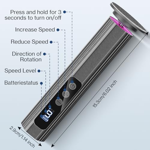 Ponceuse pied pour callosités rebelles avec kit 14 en 1 et autonomie 2000 mAh pour soin des pieds - 2