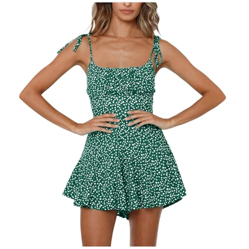 Combinaison d'été pour femme avec encolure imprimée et mini gilet
