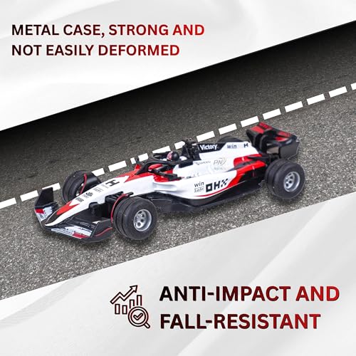 Image of Formula RC Racing Car for Kids Age 6+ Years 1:64 Scale Mini Rechargeable Remote Control Sports Car with APP Control, LED Lights, 3 Speed Modes & Type-C Charging | Formula Racer Toy Car