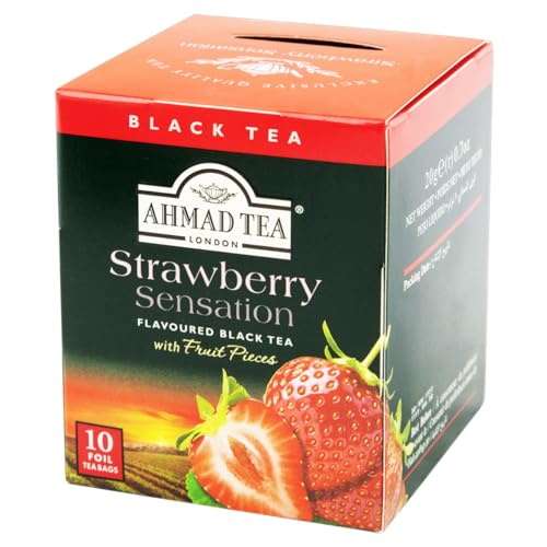 Ahmad Tea London Chá Preto Strawberry Sensation Caixa Com 10 Saqu...