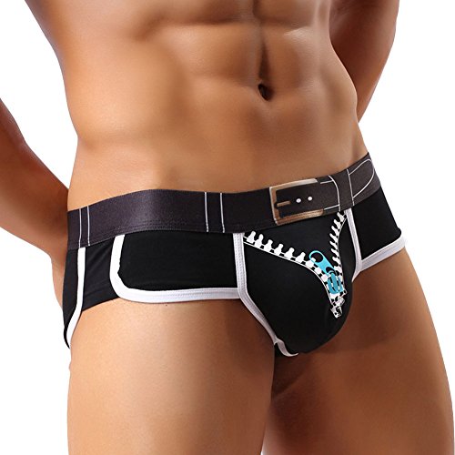 X&F Men's Funny 3D Prints Pouch Brief Underwear Cotton Bikini Briefs3