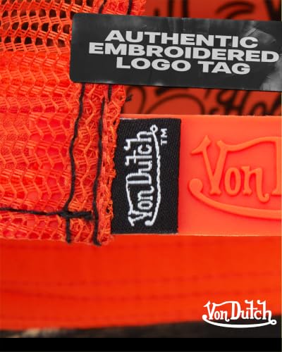 Image of Von Dutch Mens & Womens Trucker Hat - Adjustable Snapback Curved Brim Realtree Camo Hunting Baseball Cap for Men and Women