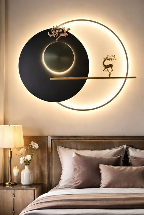 Image of blissbells Crystal Wall Light, LED Decorative Sconce (Decorative Deer & Dragon Design wall Light)