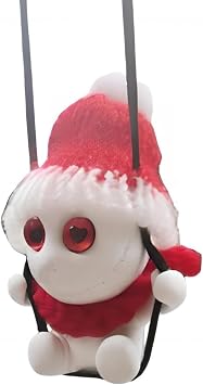Automotive Interior Mirrors Decor - Vehicle Rearview Mirror Hanging Decor Gentleman Skull Toy Car Decor, Cute Interior Accessory for Any Scene Love-Heart Red Cap