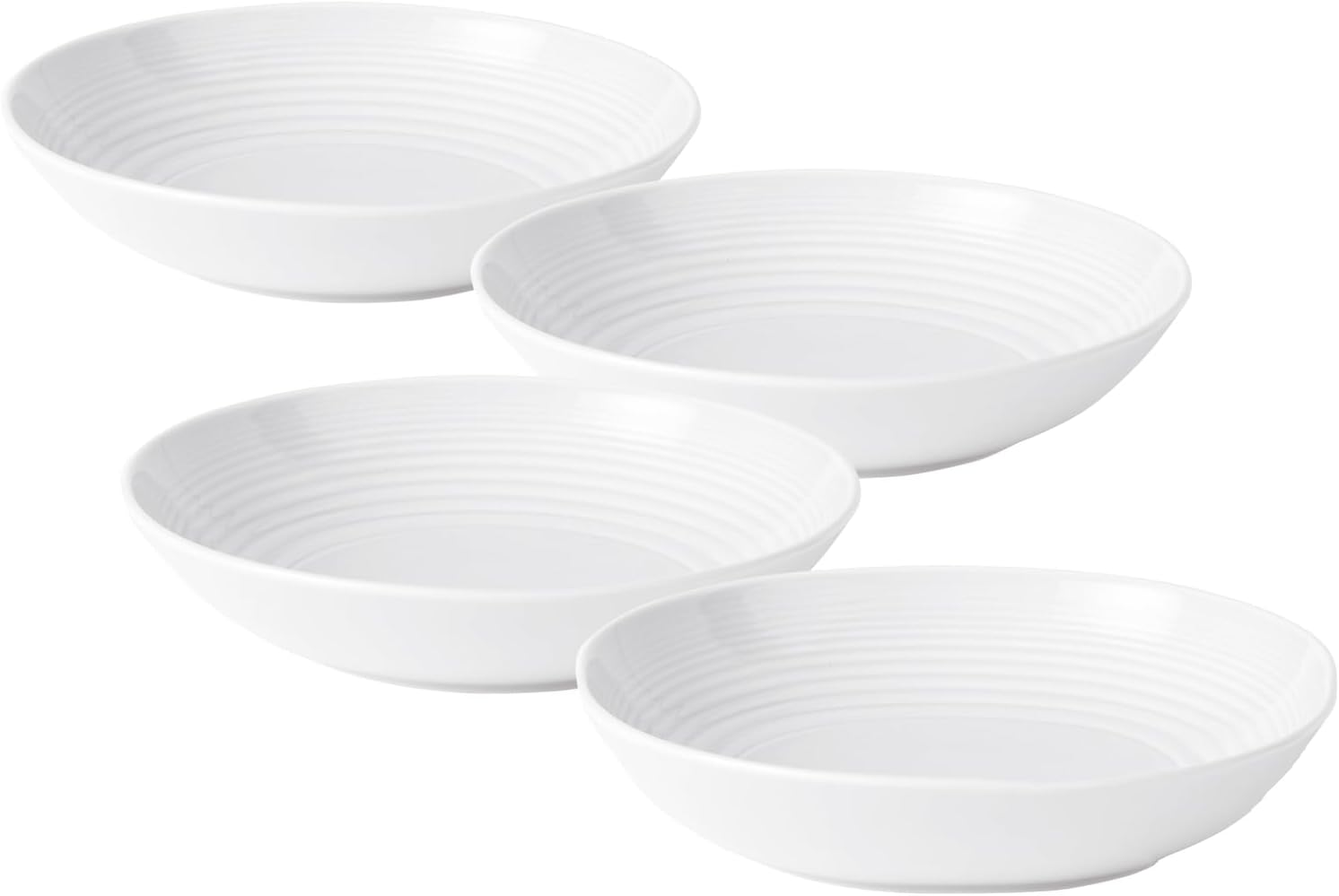GRMZWH24387 Maze Open Vegetable/Pasta Bowl (Set of 4), White