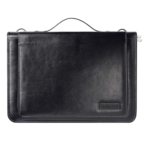 Black Leather Laptop Messenger Case - Compatible with Lenovo Lenovo Thinkpad T490s 14" 14"2